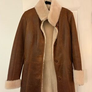 Original Shearling Leather Vintage Women's Coat